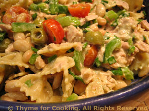 Tuna Cannellini Pasta Salad with Creamy Herb Dressing 