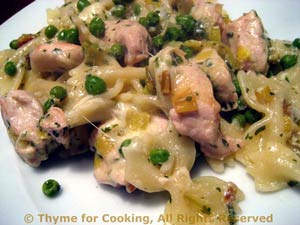 Pasta with Turkey, Peas and Leeks