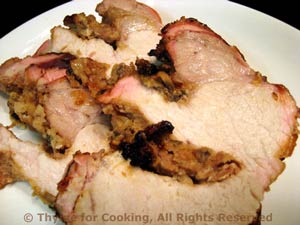 stuffed pork loin, sliced