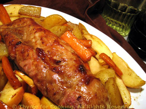 Pork Tenderloin with Potatoes, Apples and Carrots