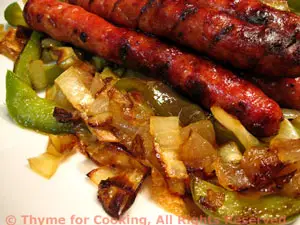 Grilled Sausages with Peppers and Onions
