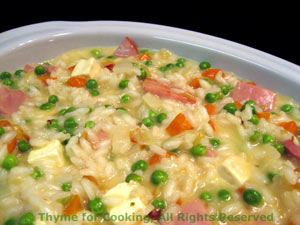 ham and pea risotto