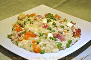 Risotto with Feta, Ham, Peas and Carrots