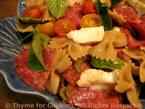 Caprese Pasta Salad with Salami