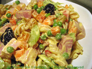 Pasta Salad with Ham, Peas and Celery