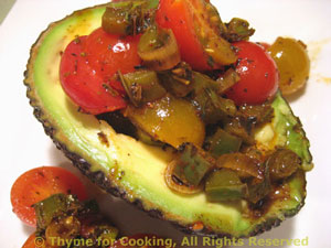 Avocado Stuffed with Tomatoes