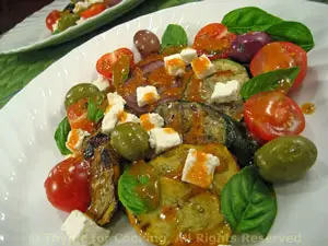 Grilled Zucchini (Courgette) Salad with Feta and Olives