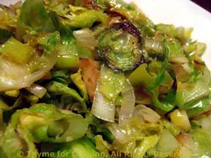 Sautéed Sliced Brussels Sprouts with Leeks