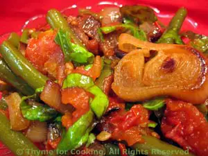 Braised Green Beans with Tomatoes, Shallots and Basil