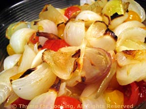 Grilled Sausages with Tomatoes, Shallots and Onions