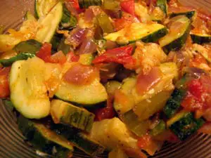 Zucchini (Courgette) with Tomatoes and Onions